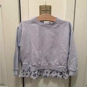 Zara Light Purple Sweatshirt with Floral Trim